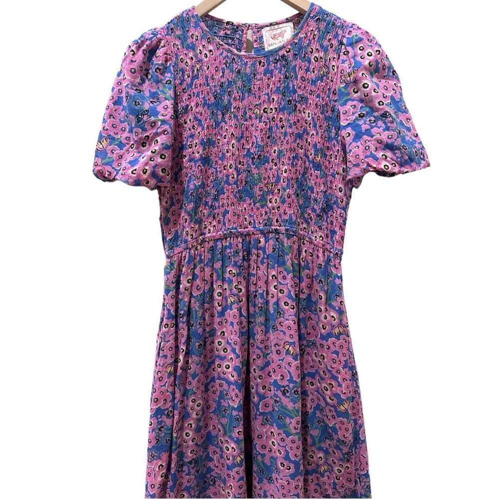 Banjanan Pink & Blue Floral Midi Dress - Picture 8 of 16